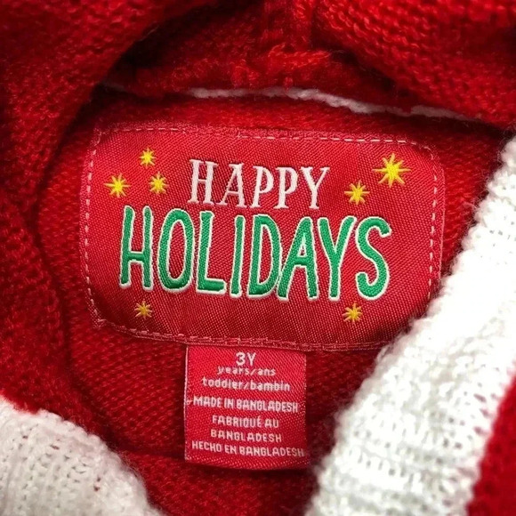 Christmas Santa Hooded Sweater  Toddler Size 3T - Picture 8 of 15